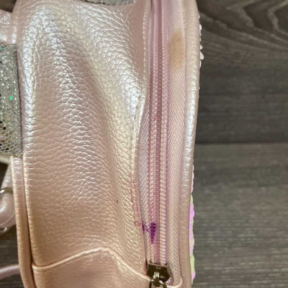 Unicorn Mini Backpack Reversible Sequin Flip Girls Purse Pink Glitter Silver Bag